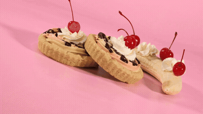 Cherry On Whipped Cream Pink Background GIF