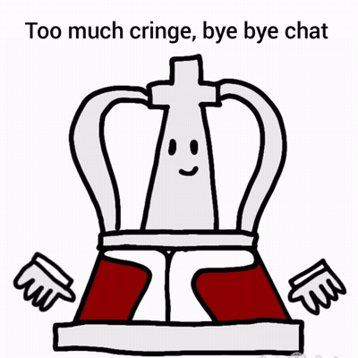 Chess Piece With Face Saying Too Much Cringe GIF