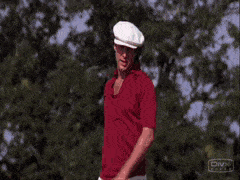 Chevy Chase Backward Golf Shot In Movie Caddyshack GIF