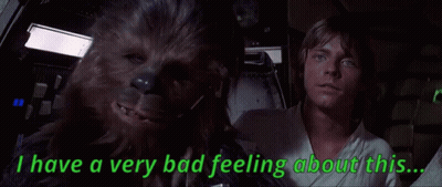Chewbacca And Luke Skywalker Talking I Have A Very Bad Feeling About This GIF