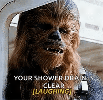 Chewbacca Laughing At Clear Shower Drain GIF