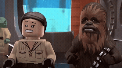 Chewbacca Next To Lego Figure GIF