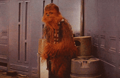 Chewbacca Next To Vacuum Cleaner GIF