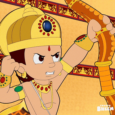 Chhota Bheem Holding Bow GIF