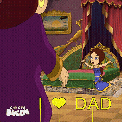 Chhota Bheem Poster Girl Kneeling Before Man GIF