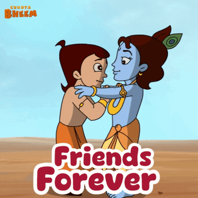 Chhota Bheem Poster Two Boys Hugging GIF