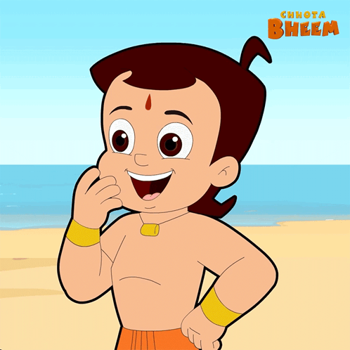 Chhota Bheem Standing On Beach GIF
