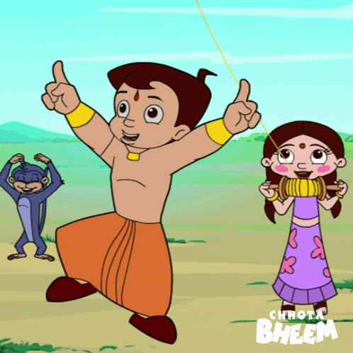 Chhota Bheem With Monkey GIF