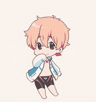 Chibi Boy In Shorts And Jacket GIF