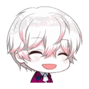 Chibi Boy With White Hair And Pink Highlights Sticker