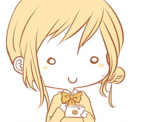 Chibi Cute Cartoon Snapping Pictures GIF