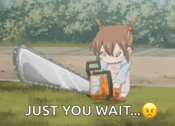 Chibi Girl Chainsaw Anime Rage GIF