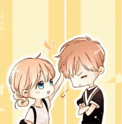 Chibi Lovers Head Pat GIF