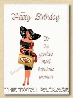 Chic Female Happy Birthday Shimmering Design GIF