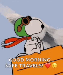 Chic Snoopy Safe Travels GIF