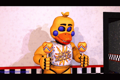 Chica From Five Nights At Freddy's Holding Maracas GIF