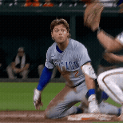 Chicago Baseball Player Kneeling GIF