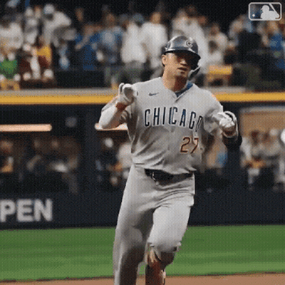 Chicago Baseball Player Wearing Number 27 Running GIF
