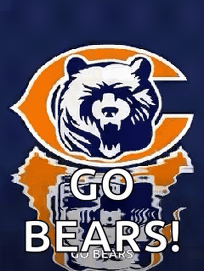 Chicago Bears Poster With Bear Saying Go Bears GIF