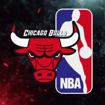 Chicago Bulls Logo And Basketball Player GIF