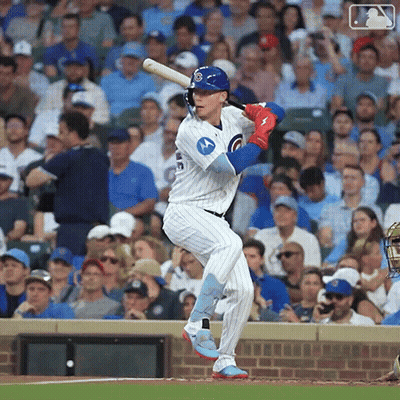 Chicago Cubs Baseball Player Swinging Bat GIF