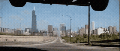 Chicago Skyline View From Car GIF