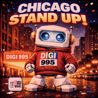 Chicago Stand Up Robot In Digi 995 Sweatshirt GIF