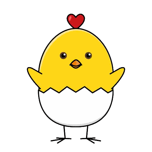 Chick With Heart On Head Sticker