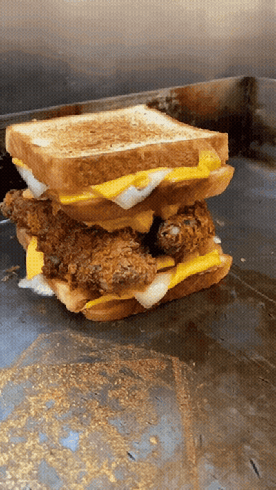 Chicken And Cheese Sandwich Stacked GIF