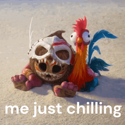 Chicken And Monster Me Just Chilling GIF