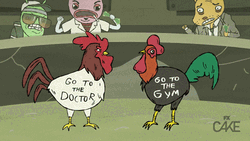 Chicken Fight Go To The Gym Or Doctor GIF