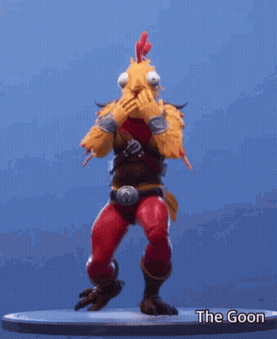 Chicken Figurine Dancing In Goon Video Game GIF