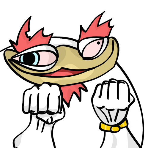 Chicken Giving Middle Finger Wearing Yellow Collar GIF