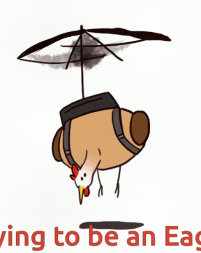 Chicken Hanging Upside Down Flying To Be An Eag GIF