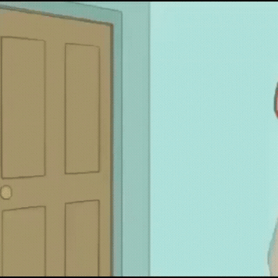 Chicken Head Cartoon Character Next To Woman GIF
