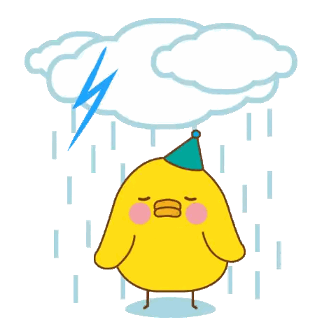 Chicken In Party Hat Standing In Rain Sticker