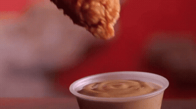 Chicken Nugget Dipped In Sauce GIF