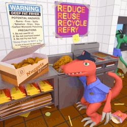 Chicken Nugget Fast Food Dinosaur GIF