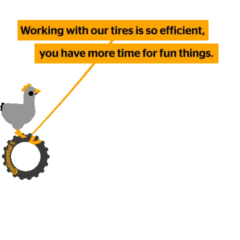 Chicken On Tire Saying Efficient Sticker
