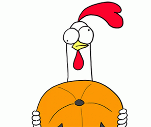 Chicken Ready For Pumpkin Dance GIF