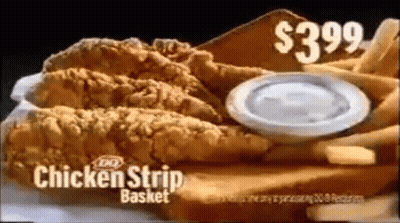 Chicken Strip Basket With Fries And Dipping Sauce $3.99 GIF