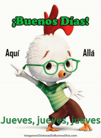 Chicken Wearing Glasses Buenos Dias GIF