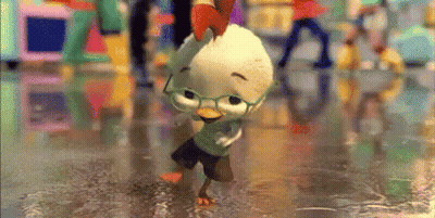 Chicken Wearing Glasses Dancing In Puddle GIF