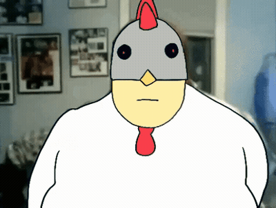 Chicken Wearing Helmet GIF