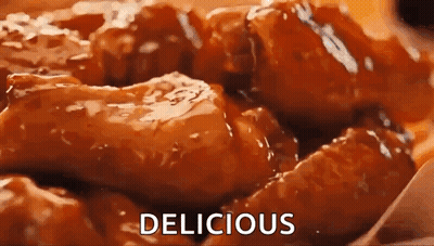 Chicken Wings With Delicious Text GIF