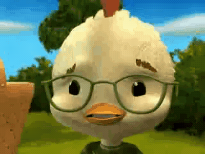 Chicken With Glasses In Field GIF