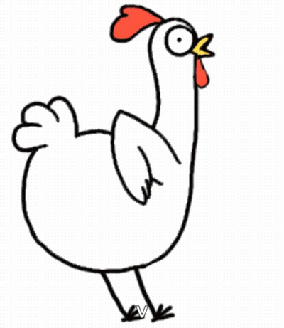 Chicken With Heart On Chest And Hashtag GIF