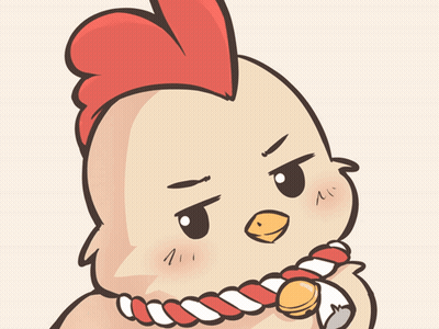 Chicken With Red Crest And Bell Around Neck GIF