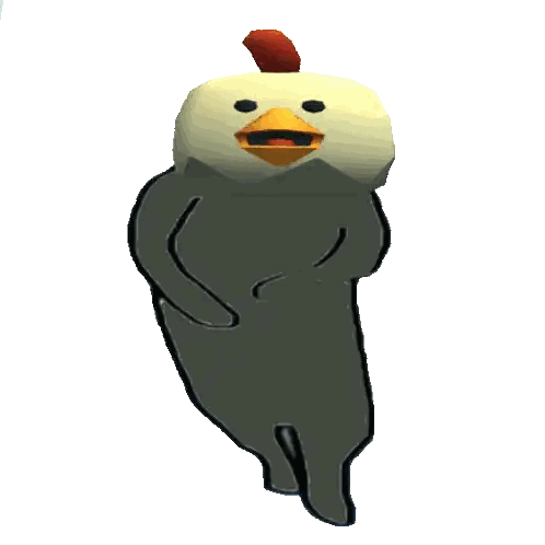 Chicken With Yellow Beak And Red Tail Sticker
