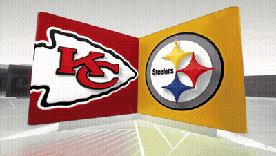 Chiefs And Steelers Logo Display GIF